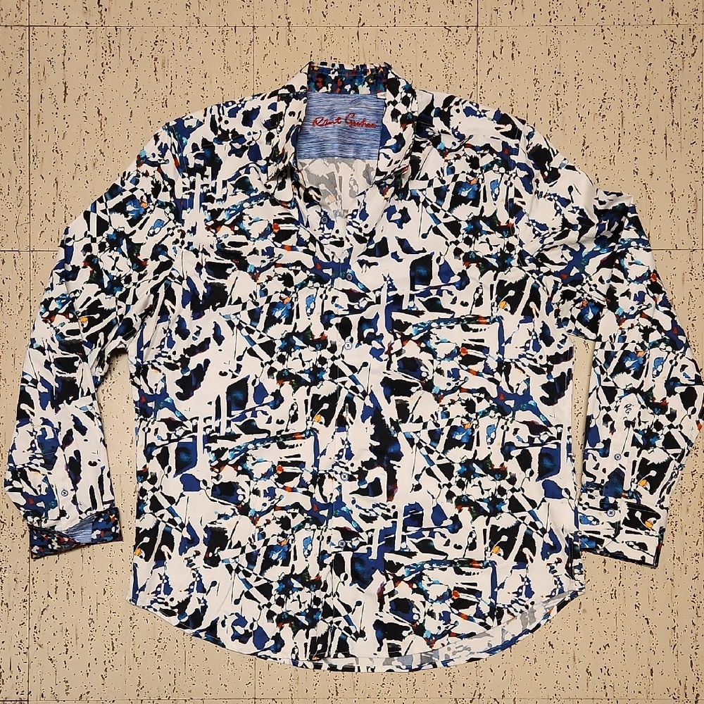 Robert Graham Cornelia Abstract Style Button Down Long Sleeve Casual Dress Shirt